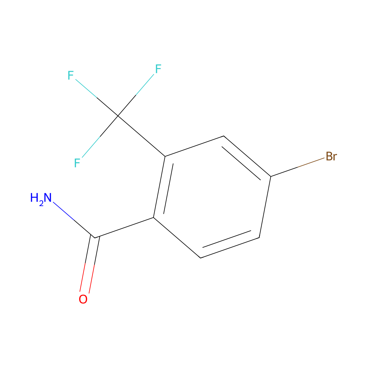 4-Bromo-2-(trifluoromethyl)benzamide molecular structure, CAS 123524-61-8