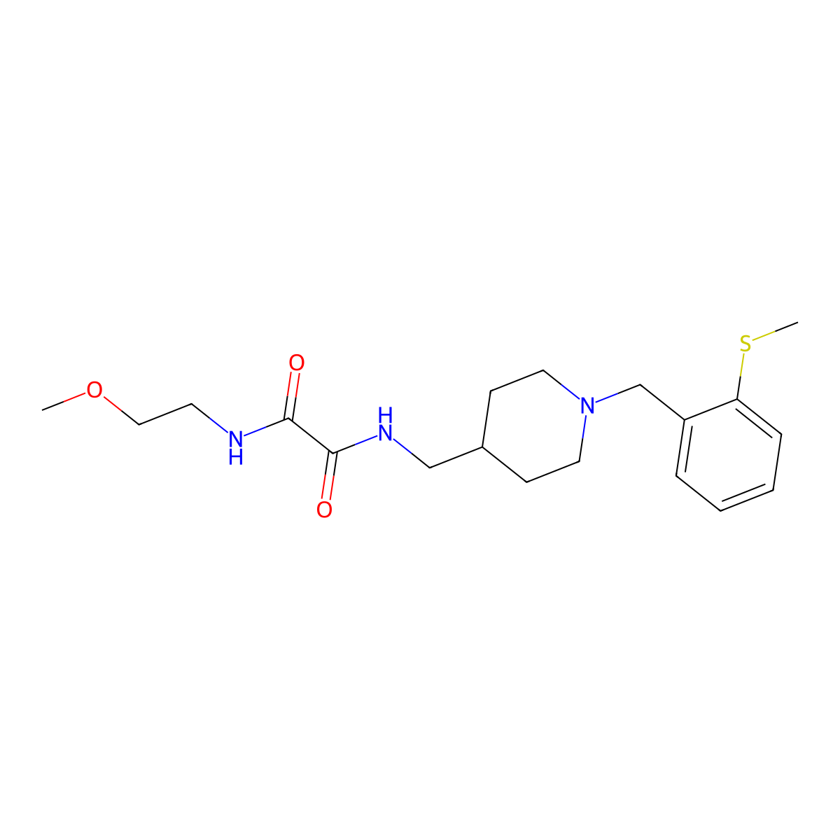 N1-(2-methoxyethyl)-N2-((1-(2-(methylthio)benzyl)piperidin-4-yl)methyl)oxalamide molecular structure, CAS 1235246-40-8