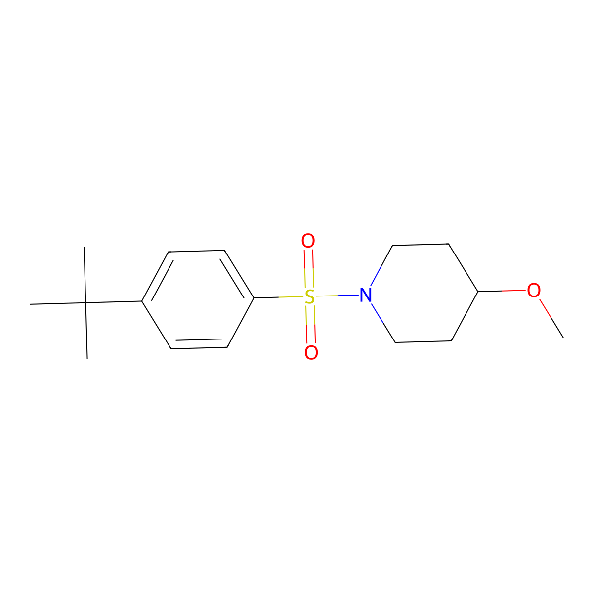 1-((4-(Tert-butyl)phenyl)sulfonyl)-4-methoxypiperidine molecular structure, CAS 1235248-78-8