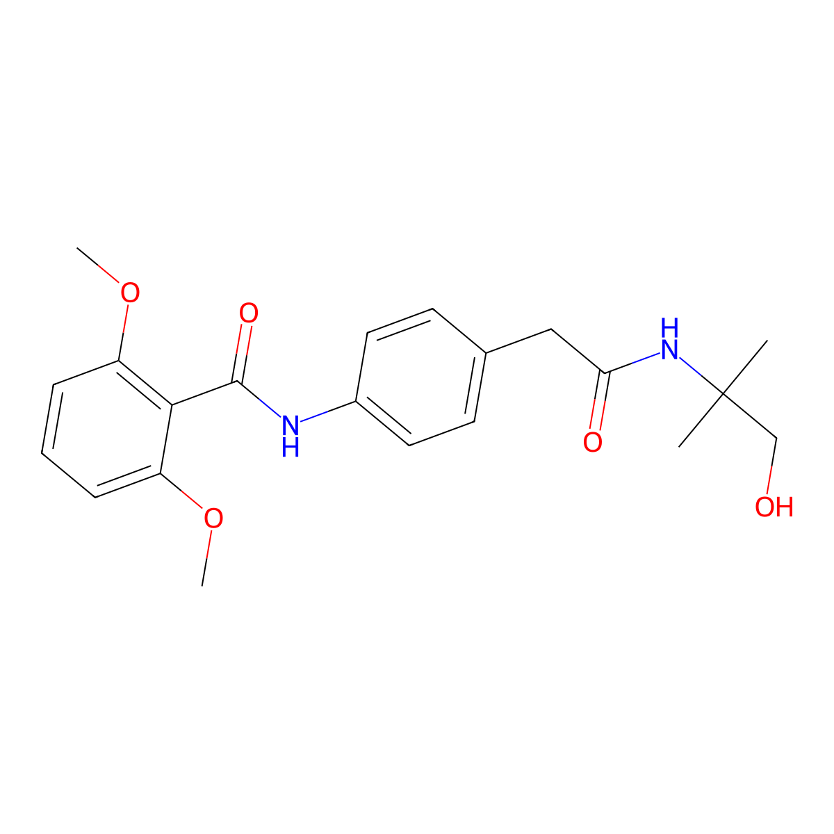 N-(4-(2-((1-hydroxy-2-methylpropan-2-yl)amino)-2-oxoethyl)phenyl)-2,6-dimethoxybenzamide molecular structure, CAS 1235251-24-7