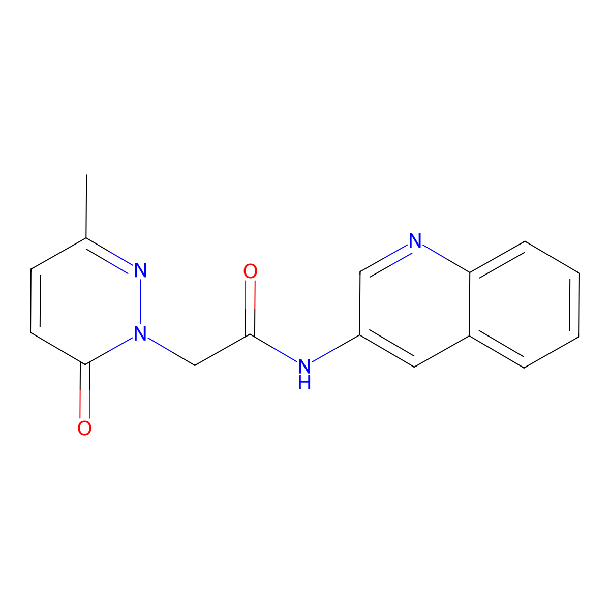 2-(3-methyl-6-oxopyridazin-1(6H)-yl)-N-(quinolin-3-yl)acetamide molecular structure, CAS 1235254-92-8