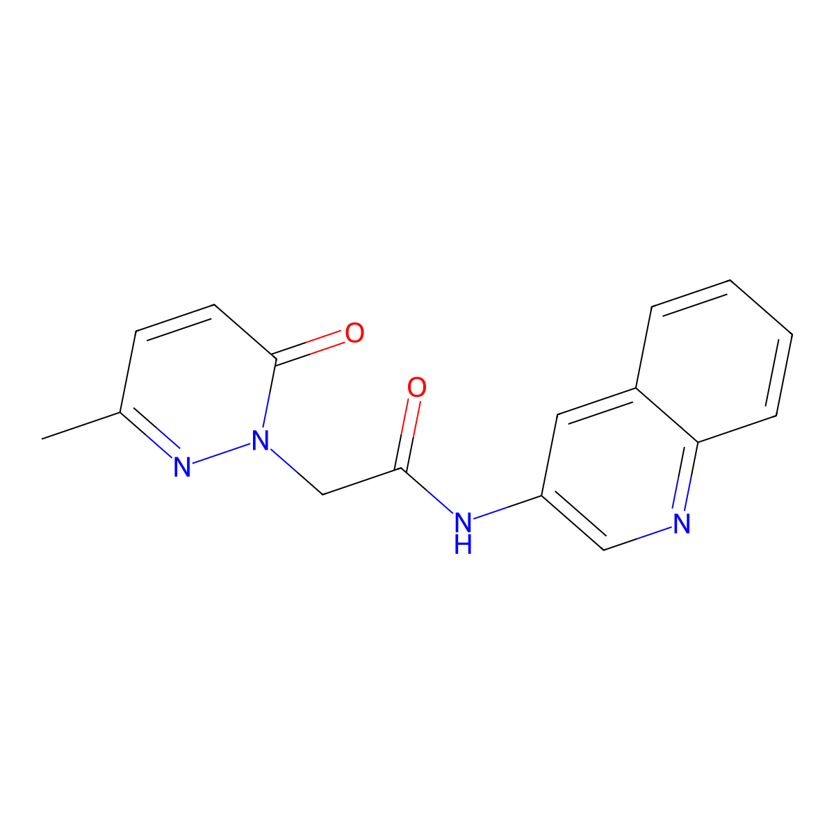 2-(3-methyl-6-oxopyridazin-1(6H)-yl)-N-(quinolin-3-yl)acetamide molecular structure, CAS 1235254-92-8