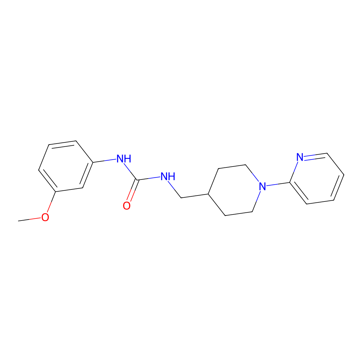 1-(3-Methoxyphenyl)-3-((1-(pyridin-2-yl)piperidin-4-yl)methyl)urea molecular structure, CAS 1235256-53-7