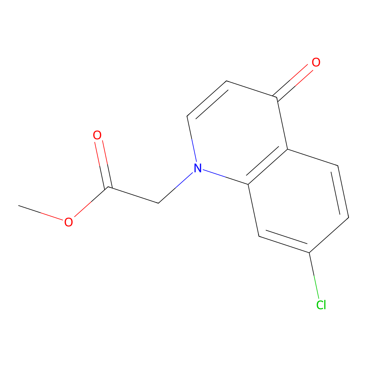 methyl 2-(7-chloro-4-oxoquinolin-1(4H)-yl)acetate molecular structure, CAS 1235261-26-3