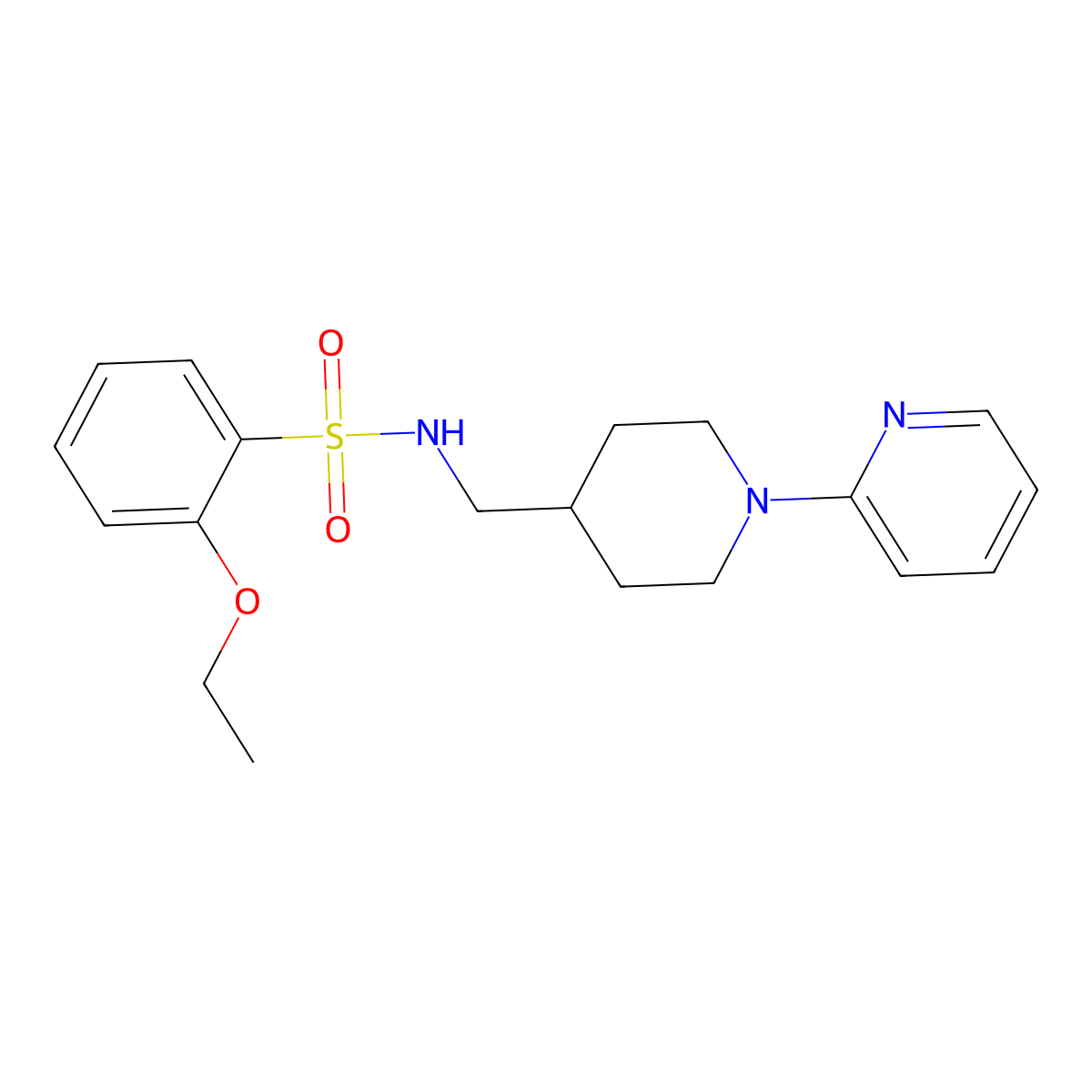 2-ethoxy-N-((1-(pyridin-2-yl)piperidin-4-yl)methyl)benzenesulfonamide molecular structure, CAS 1235261-43-4