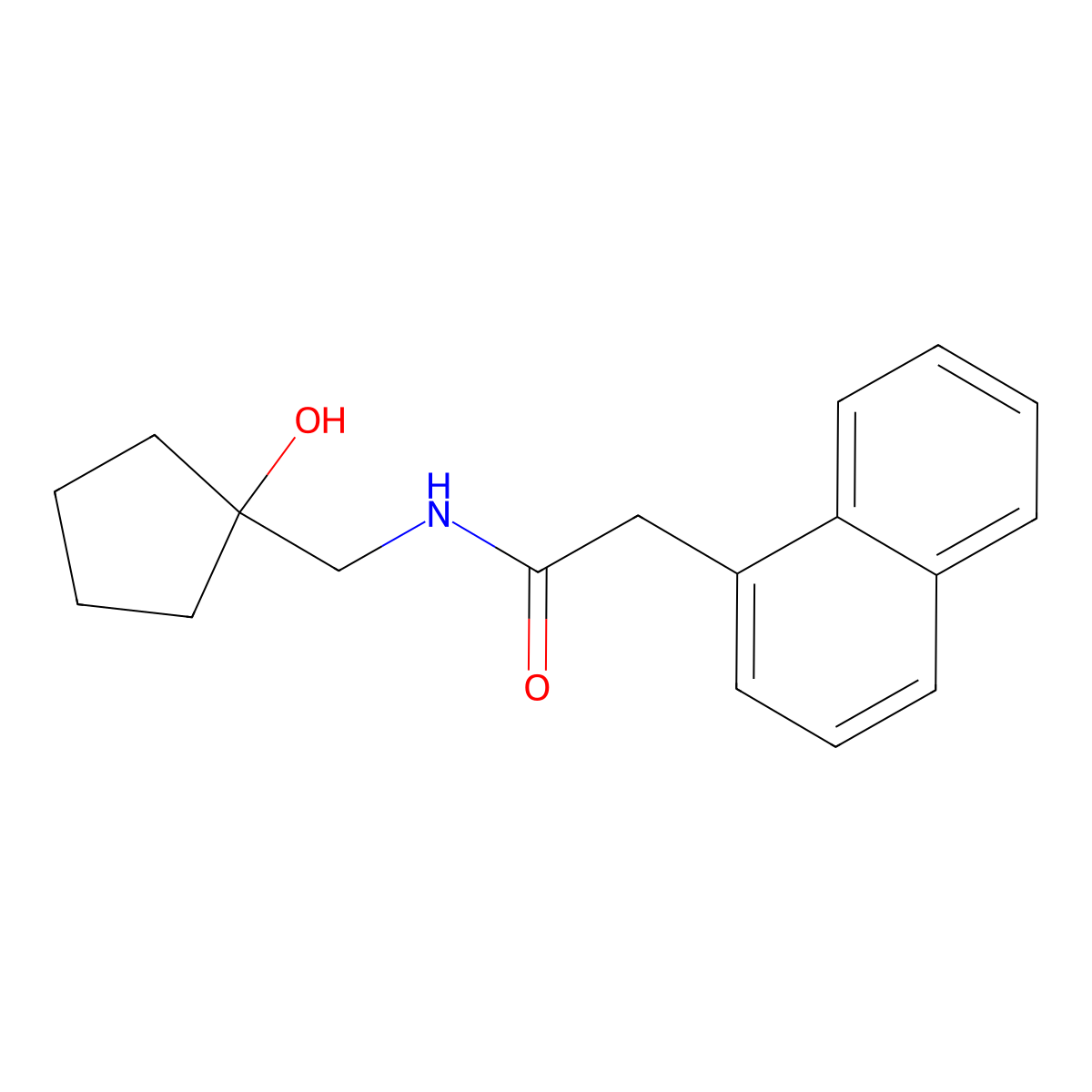 N-((1-hydroxycyclopentyl)methyl)-2-(naphthalen-1-yl)acetamide molecular structure, CAS 1235264-59-1