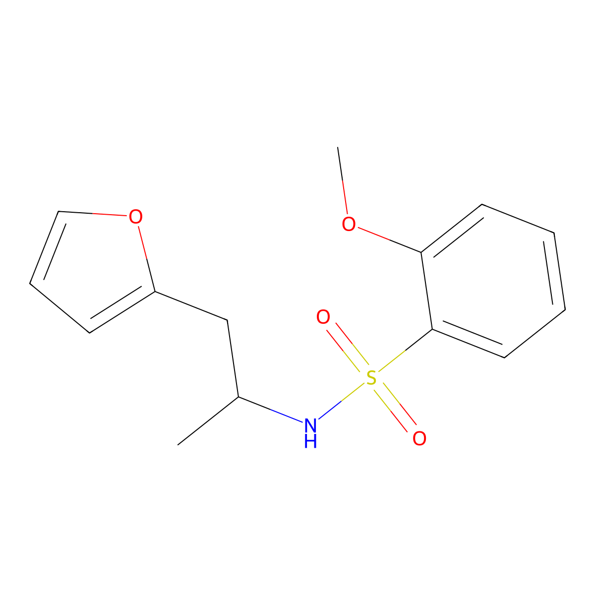 N-[1-(furan-2-yl)propan-2-yl]-2-methoxybenzene-1-sulfonamide molecular structure, CAS 1235269-48-3