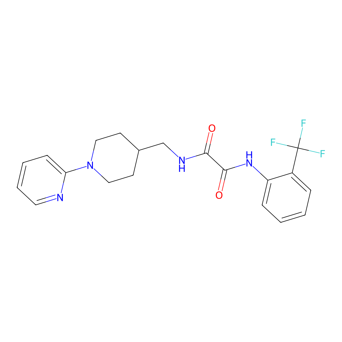 N1-((1-(pyridin-2-yl)piperidin-4-yl)methyl)-N2-(2-(trifluoromethyl)phenyl)oxalamide molecular structure, CAS 1235270-34-4