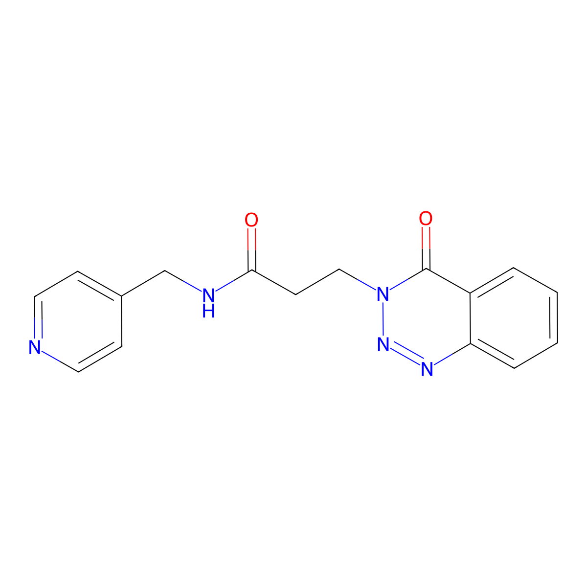3-(4-oxo-3,4-dihydro-1,2,3-benzotriazin-3-yl)-N-[(pyridin-4-yl)methyl]propanamide molecular structure, CAS 1235276-13-7