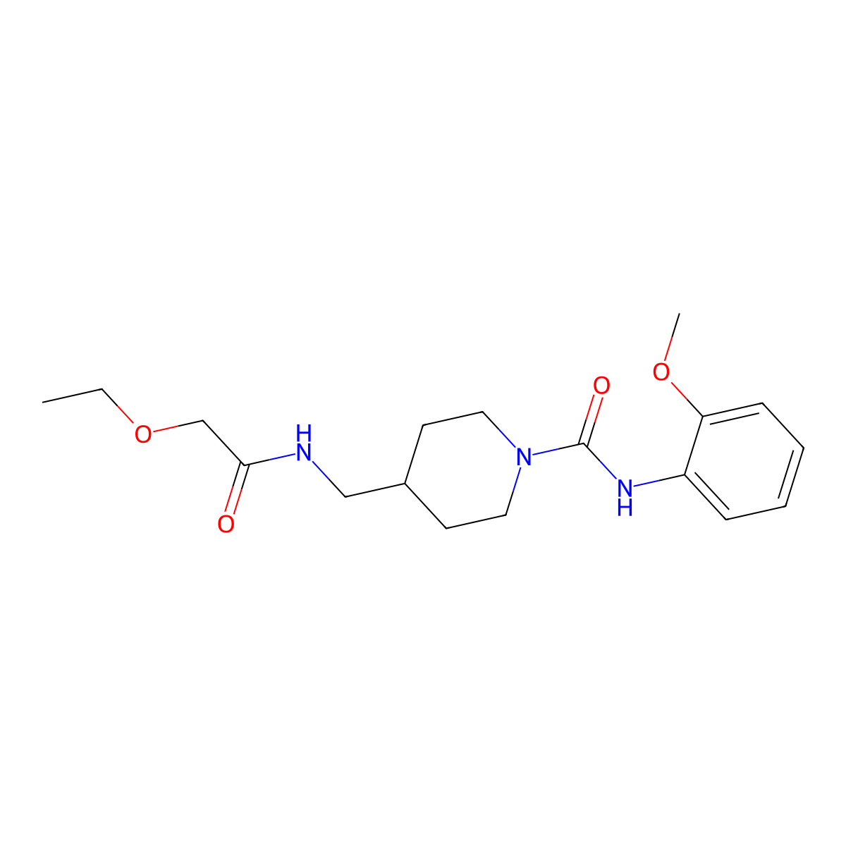 4-((2-ethoxyacetamido)methyl)-N-(2-methoxyphenyl)piperidine-1-carboxamide molecular structure, CAS 1235277-41-4