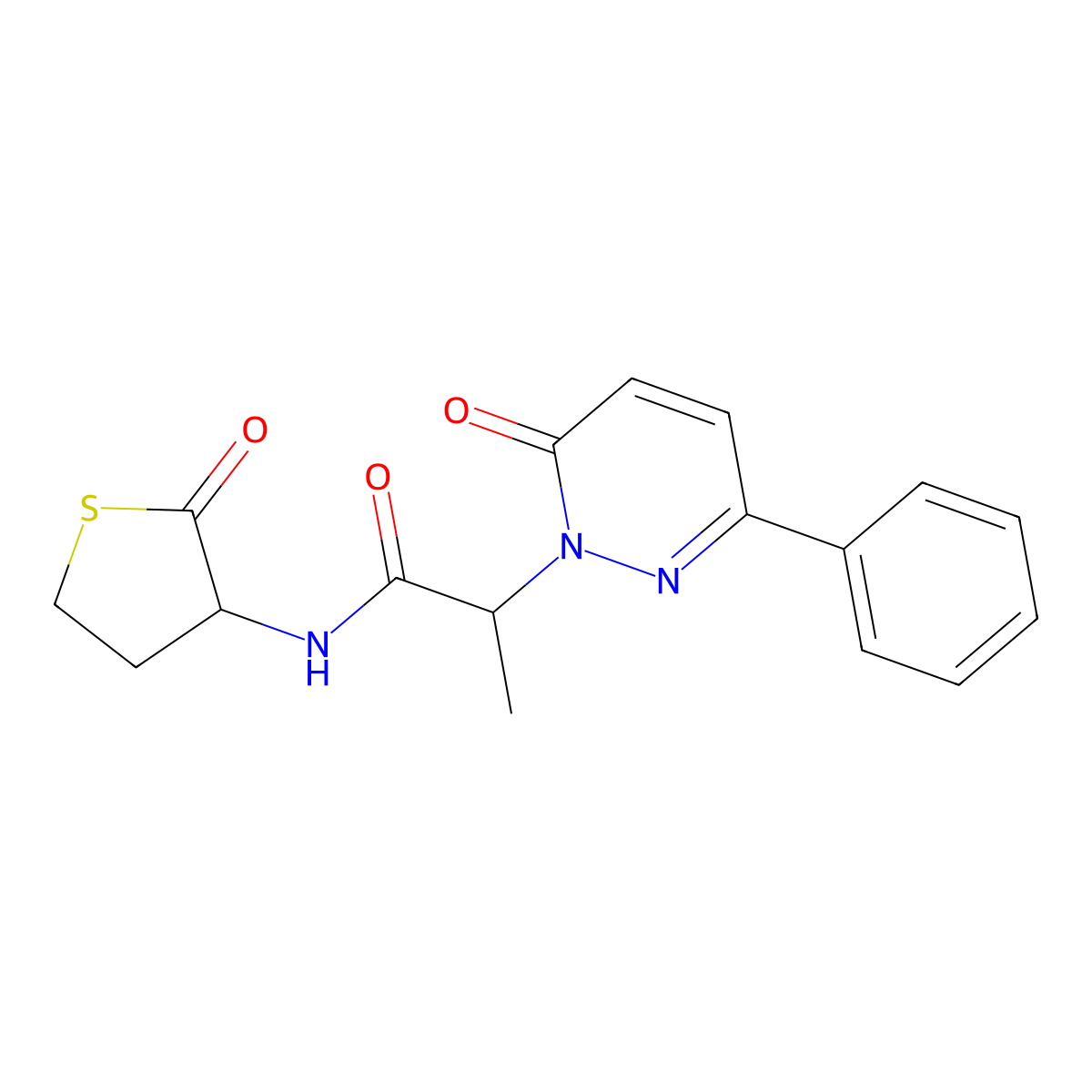 2-(6-oxo-3-phenylpyridazin-1(6H)-yl)-N-(2-oxotetrahydrothiophen-3-yl)propanamide molecular structure, CAS 1235278-12-2