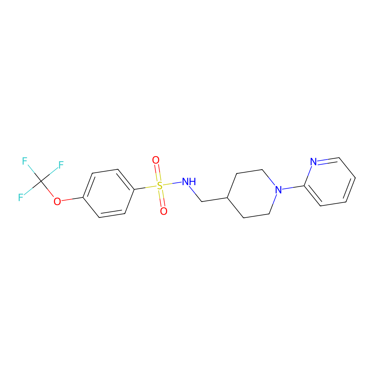 N-((1-(pyridin-2-yl)piperidin-4-yl)methyl)-4-(trifluoromethoxy)benzenesulfonamide molecular structure, CAS 1235278-52-0