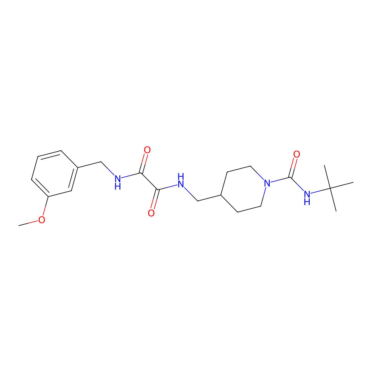 N1-((1-(tert-butylcarbamoyl)piperidin-4-yl)methyl)-N2-(3-methoxybenzyl)oxalamide molecular structure, CAS 1235278-97-3
