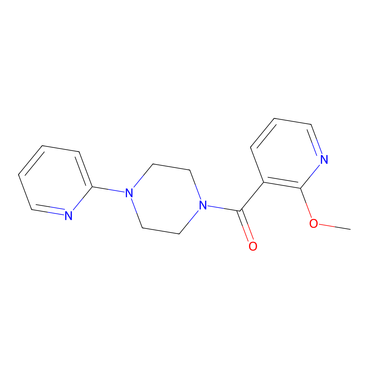 (2-Methoxypyridin-3-yl)(4-(pyridin-2-yl)piperazin-1-yl)methanone molecular structure, CAS 1235279-69-2