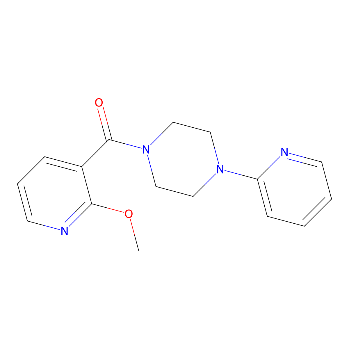 (2-Methoxypyridin-3-yl)(4-(pyridin-2-yl)piperazin-1-yl)methanone molecular structure, CAS 1235279-69-2