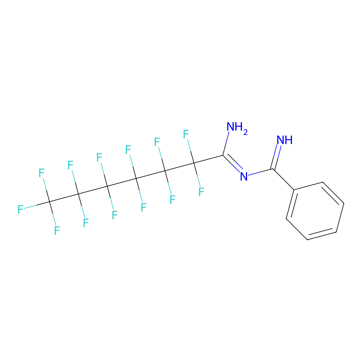 N-(2,2,3,3,4,4,5,5,6,6,7,7,7-Tridecafluoroheptanimidoyl)benzenecarboximidamide molecular structure, CAS 123528-68-7