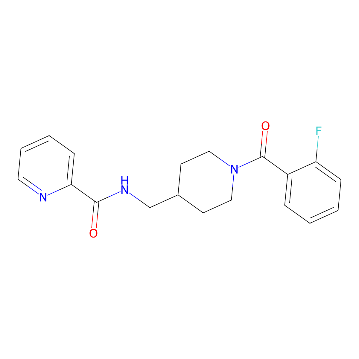N-((1-(2-fluorobenzoyl)piperidin-4-yl)methyl)picolinamide molecular structure, CAS 1235280-76-8