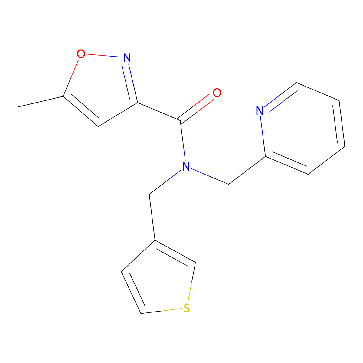 5-methyl-N-(pyridin-2-ylmethyl)-N-(thiophen-3-ylmethyl)isoxazole-3-carboxamide molecular structure, CAS 1235281-56-7