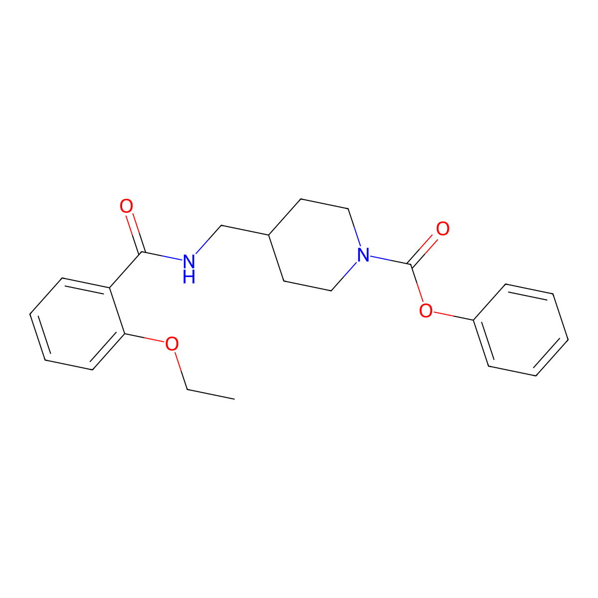 Phenyl 4-((2-ethoxybenzamido)methyl)piperidine-1-carboxylate molecular structure, CAS 1235282-29-7