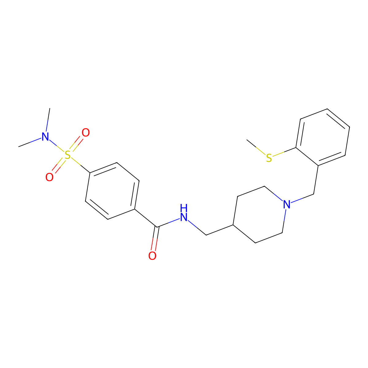 4-(dimethylsulfamoyl)-N-[(1-{[2-(methylsulfanyl)phenyl]methyl}piperidin-4-yl)methyl]benzamide molecular structure, CAS 1235285-88-7