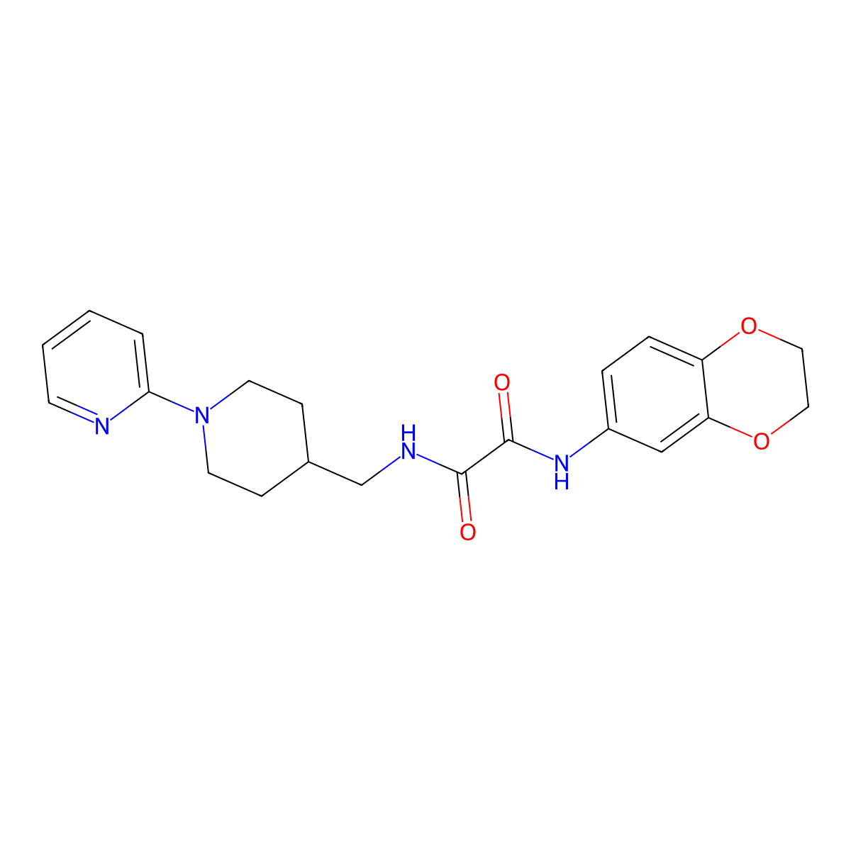 N'-(2,3-dihydro-1,4-benzodioxin-6-yl)-N-{[1-(pyridin-2-yl)piperidin-4-yl]methyl}ethanediamide molecular structure, CAS 1235288-81-9