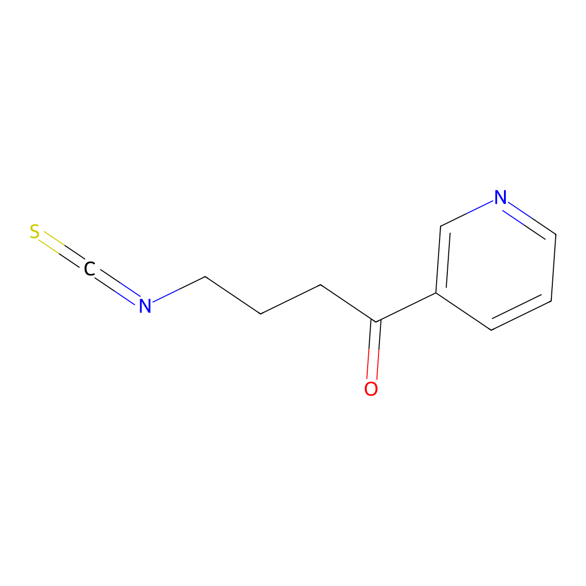 1-Butanone, 4-isothiocyanato-1-(3-pyridinyl)- molecular structure, CAS 123529-37-3