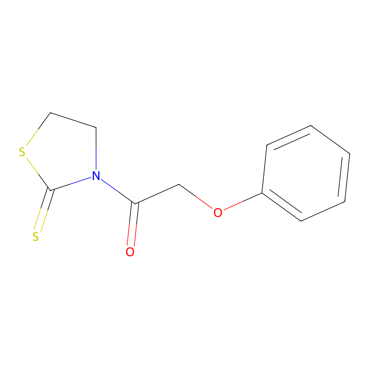 2-Phenoxy-1-(2-sulfanylidene-1,3-thiazolidin-3-yl)ethan-1-one molecular structure, CAS 123529-82-8