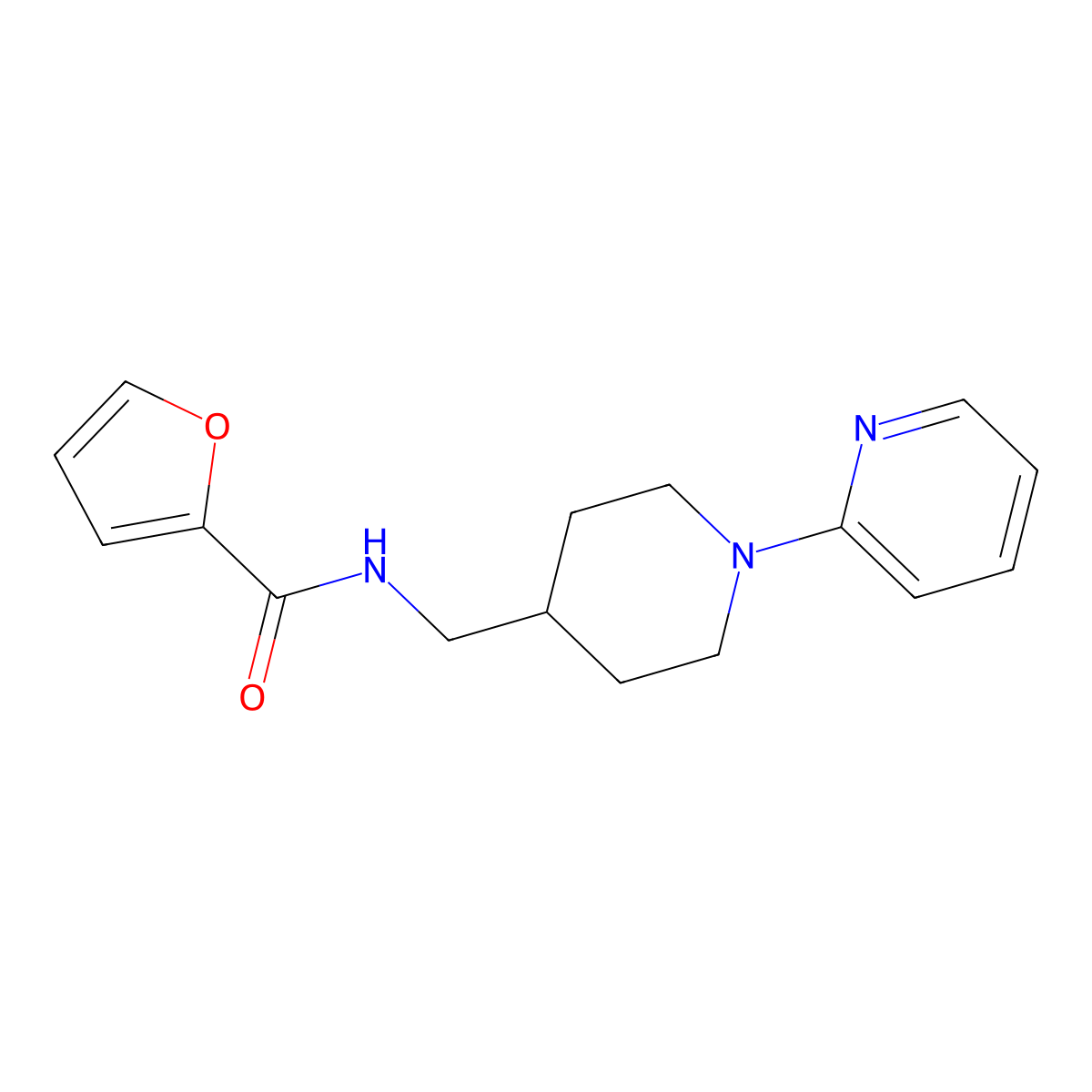 N-{[1-(pyridin-2-yl)piperidin-4-yl]methyl}furan-2-carboxamide molecular structure, CAS 1235292-82-6