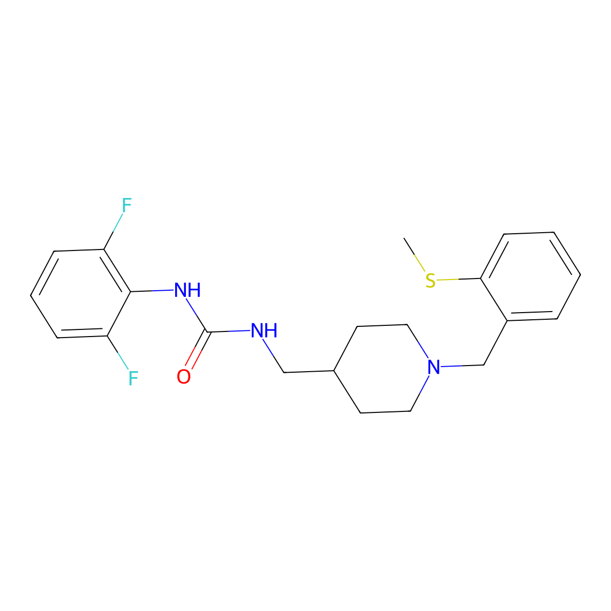 1-(2,6-Difluorophenyl)-3-[(1-{[2-(methylsulfanyl)phenyl]methyl}piperidin-4-yl)methyl]urea molecular structure, CAS 1235292-83-7