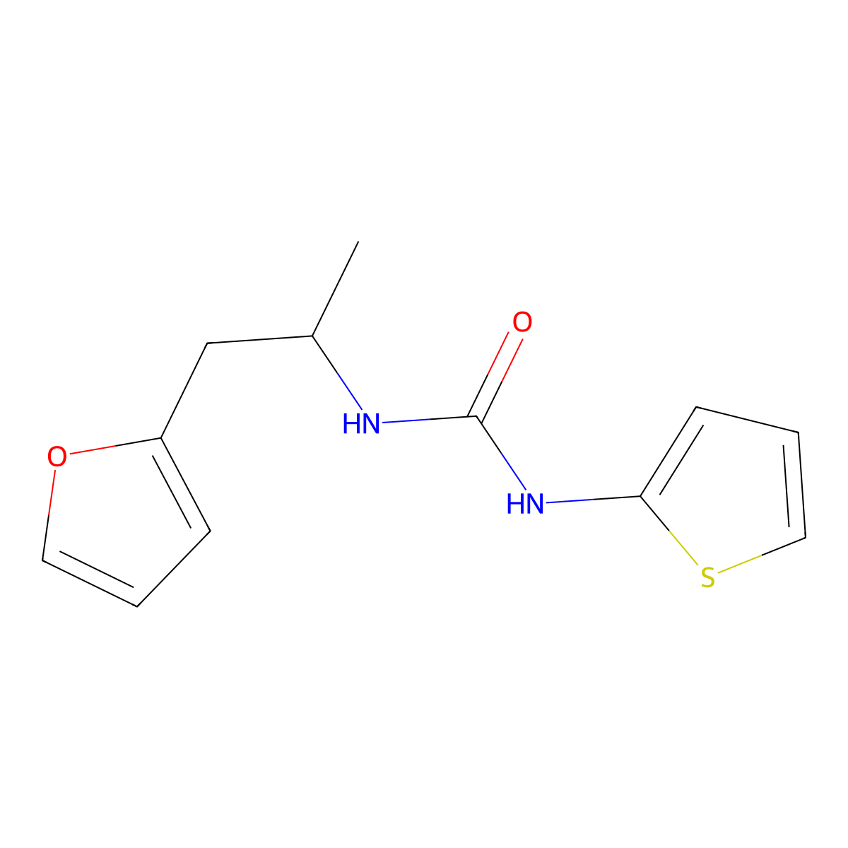 1-[1-(Furan-2-yl)propan-2-yl]-3-(thiophen-2-yl)urea molecular structure, CAS 1235295-36-9