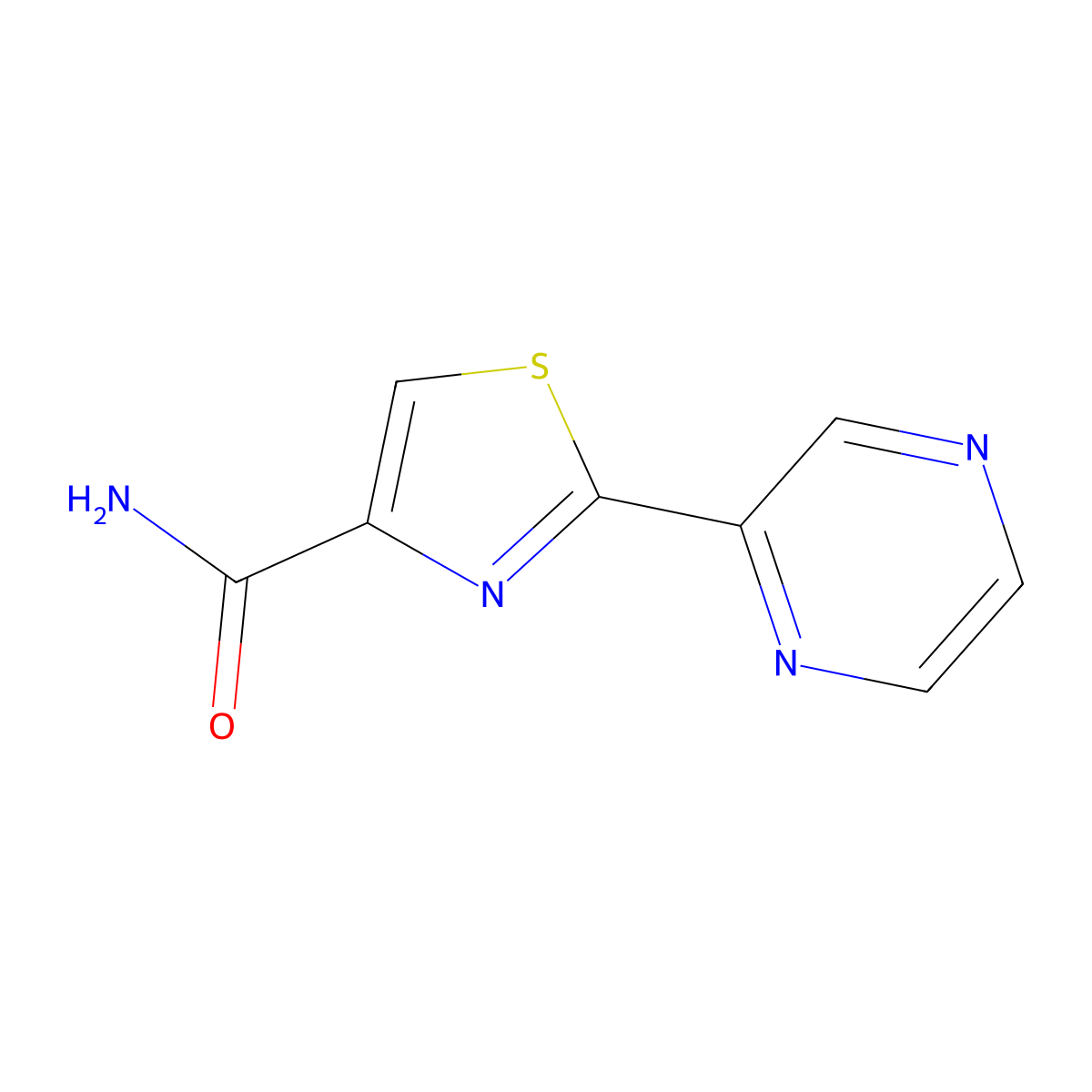 2-(Pyrazin-2-yl)thiazole-4-carboxamide molecular structure, CAS 1235296-44-2