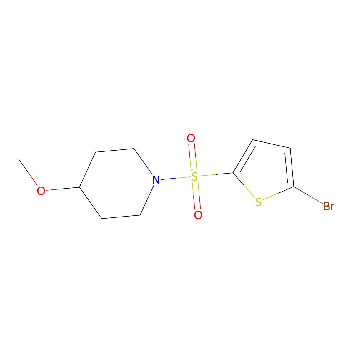 1-((5-Bromothiophen-2-yl)sulfonyl)-4-methoxypiperidine molecular structure, CAS 1235297-29-6