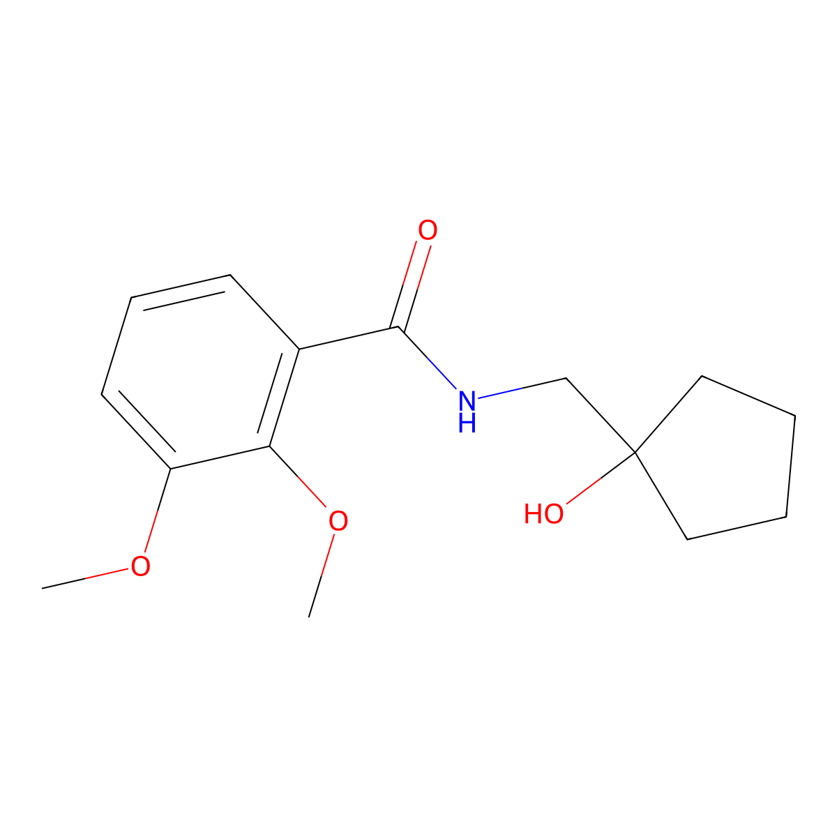 N-[(1-hydroxycyclopentyl)methyl]-2,3-dimethoxybenzamide molecular structure, CAS 1235297-57-0
