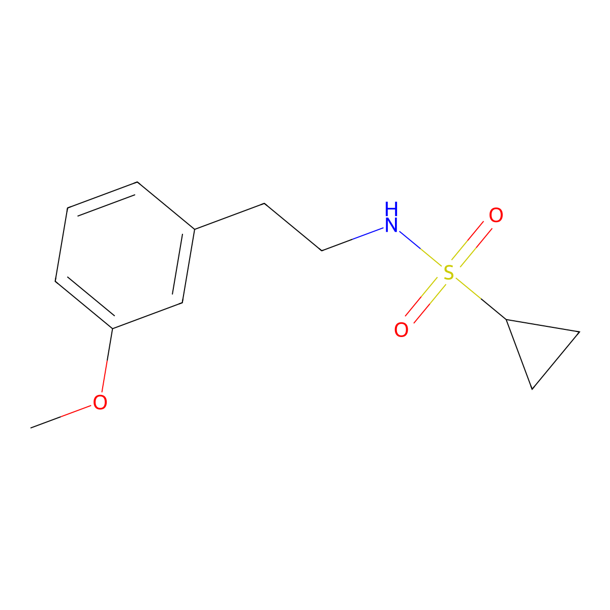 N-(3-methoxyphenethyl)cyclopropanesulfonamide molecular structure, CAS 1235299-25-8