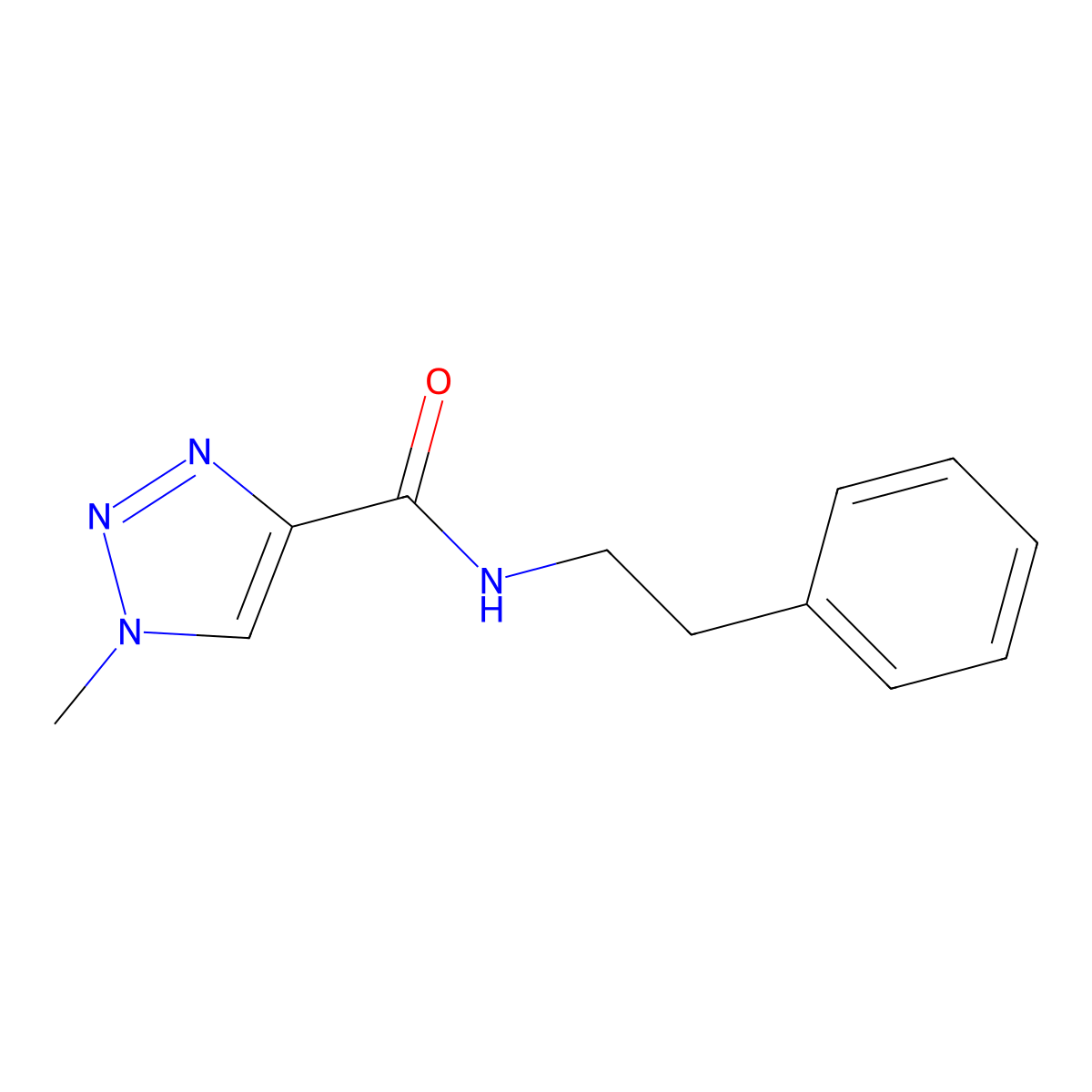 1-methyl-N-phenethyl-1H-1,2,3-triazole-4-carboxamide molecular structure, CAS 1235299-87-2