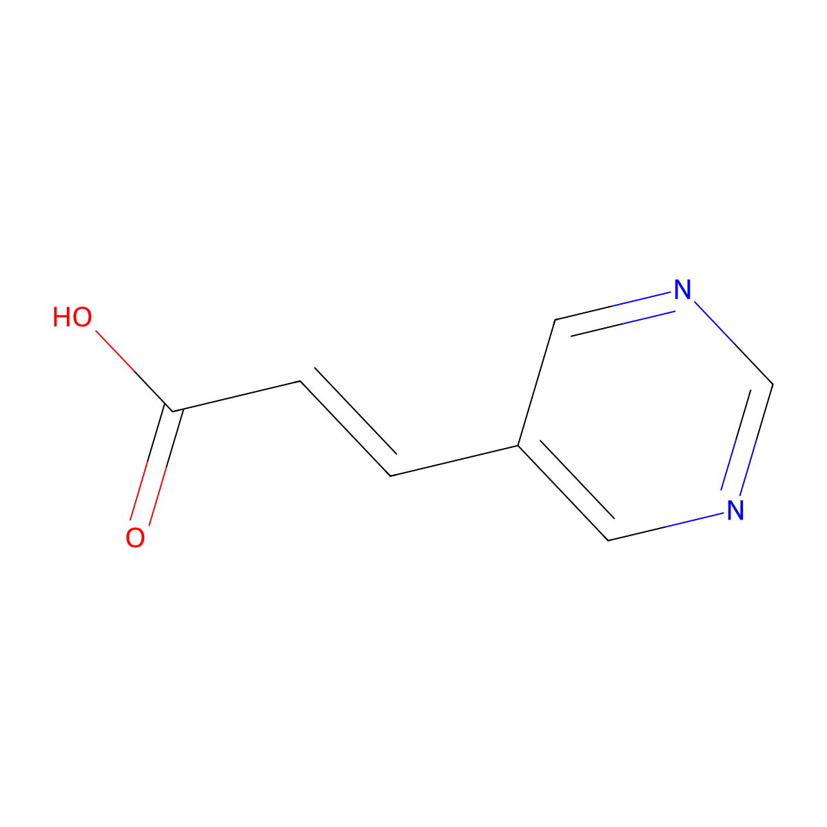 (E)-3-(Pyrimidin-5-YL)acrylic acid molecular structure, CAS 123530-65-4