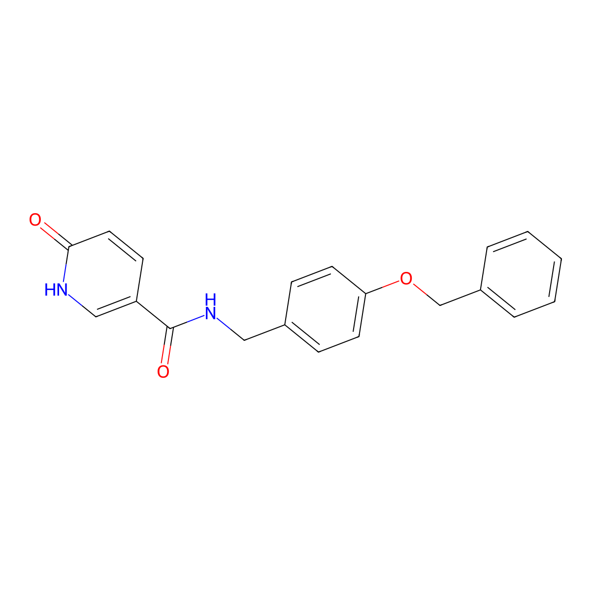 N-(4-(benzyloxy)benzyl)-6-oxo-1,6-dihydropyridine-3-carboxamide molecular structure, CAS 1235301-96-8