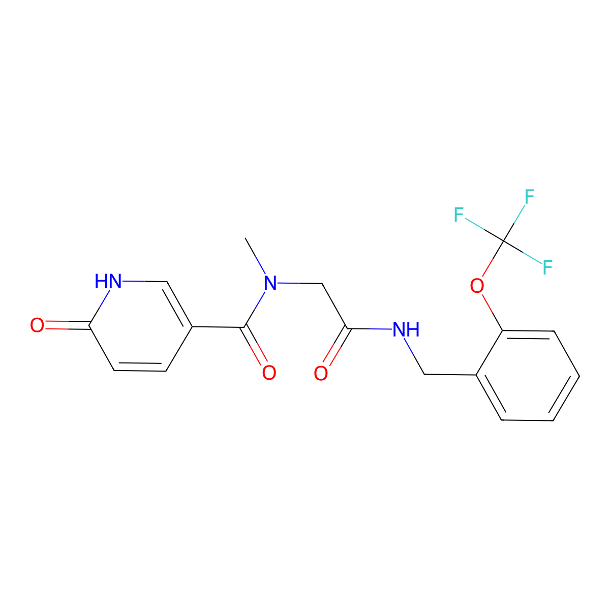 N-methyl-6-oxo-N-(2-oxo-2-((2-(trifluoromethoxy)benzyl)amino)ethyl)-1,6-dihydropyridine-3-carboxamide molecular structure, CAS 1235303-37-3