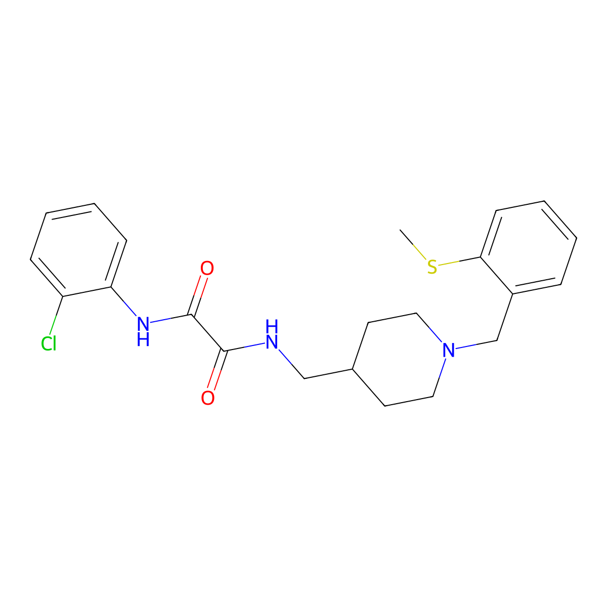 N1-(2-chlorophenyl)-N2-((1-(2-(methylthio)benzyl)piperidin-4-yl)methyl)oxalamide molecular structure, CAS 1235305-41-5