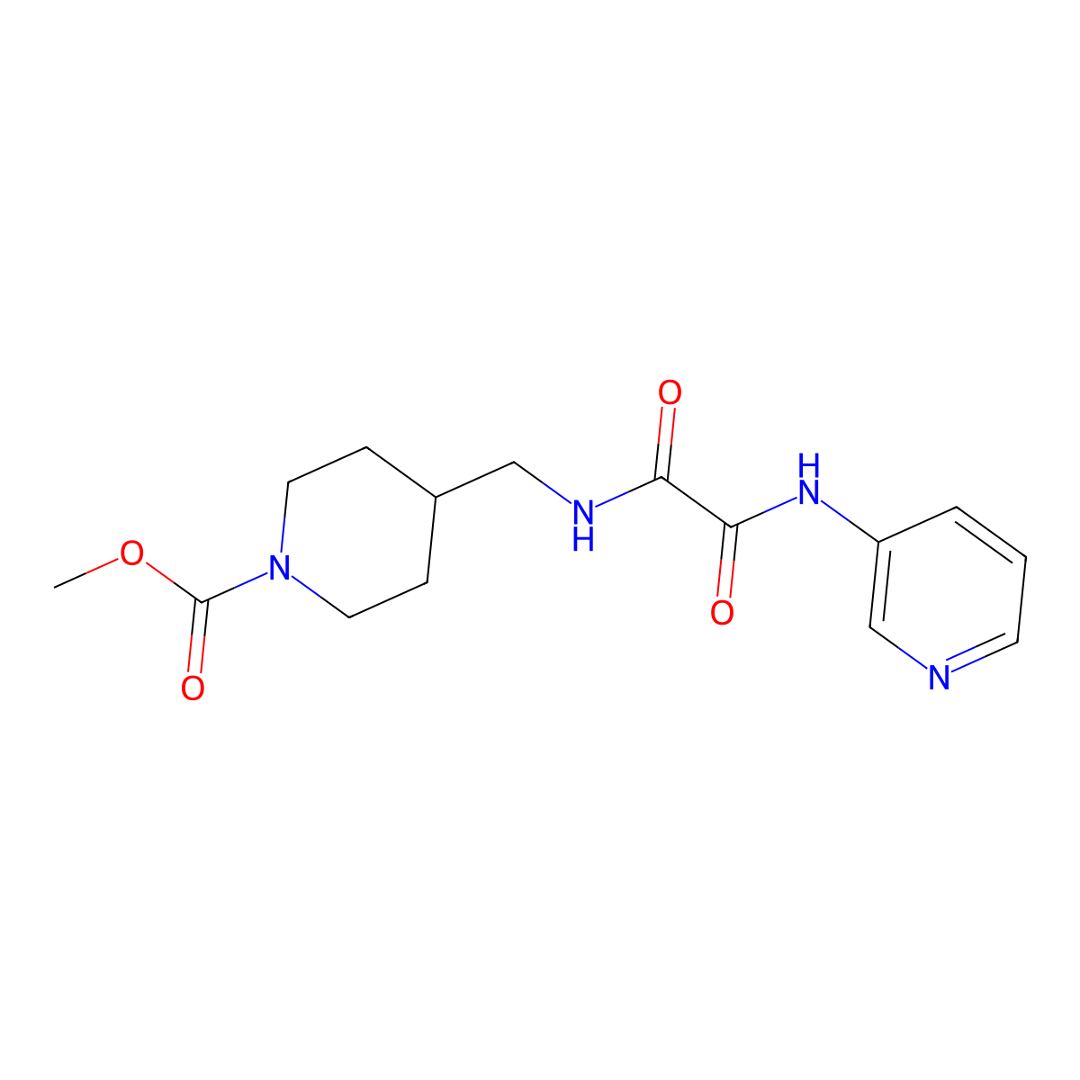 Methyl 4-((2-oxo-2-(pyridin-3-ylamino)acetamido)methyl)piperidine-1-carboxylate molecular structure, CAS 1235306-39-4