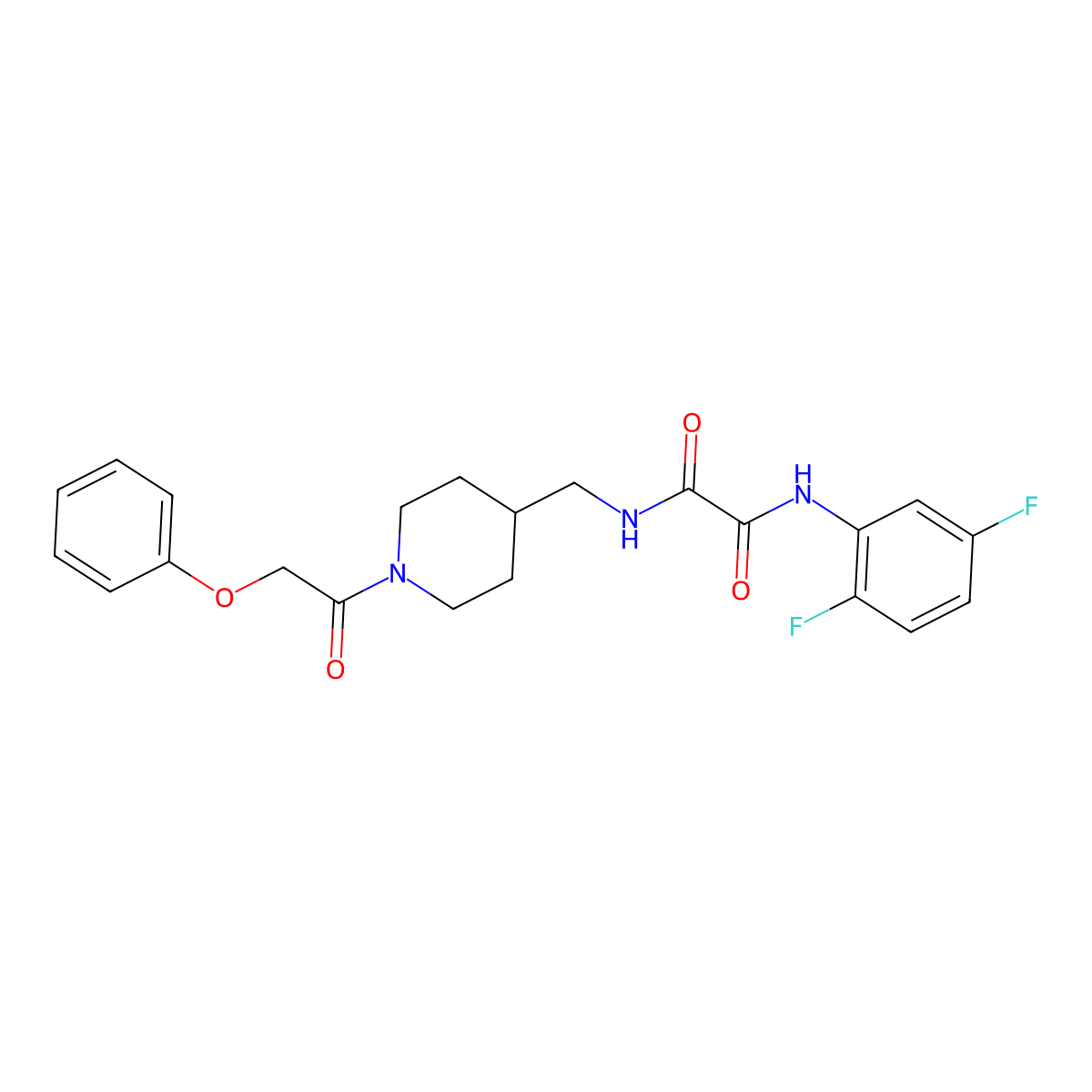 N1-(2,5-difluorophenyl)-N2-((1-(2-phenoxyacetyl)piperidin-4-yl)methyl)oxalamide molecular structure, CAS 1235306-99-6