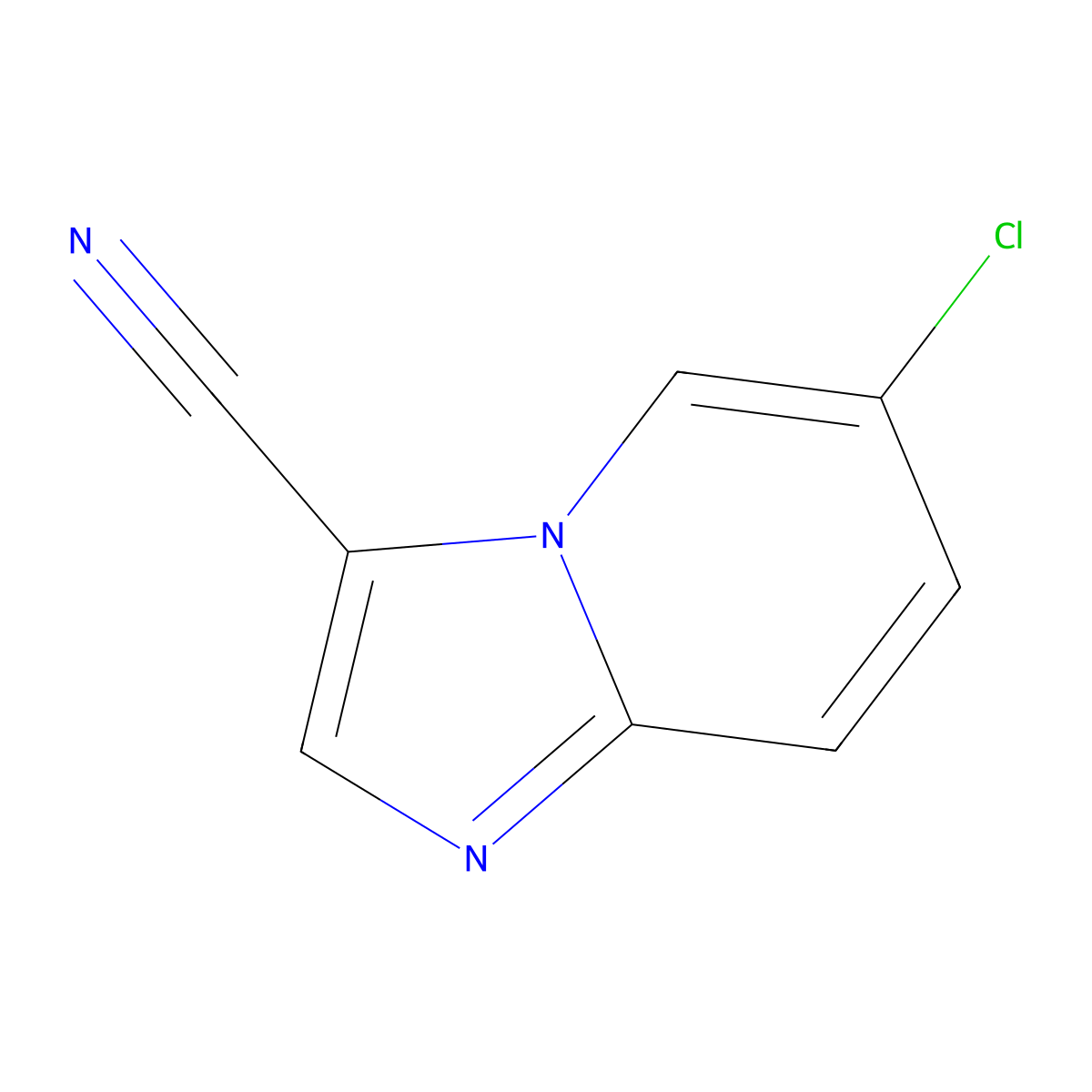 6-Chloroimidazo[1,2-a]pyridine-3-carbonitrile molecular structure, CAS 123531-24-8