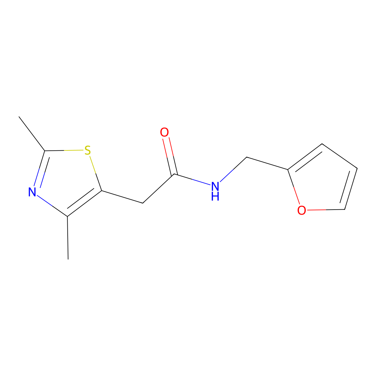 2-(2,4-dimethylthiazol-5-yl)-N-(furan-2-ylmethyl)acetamide molecular structure, CAS 1235311-55-3