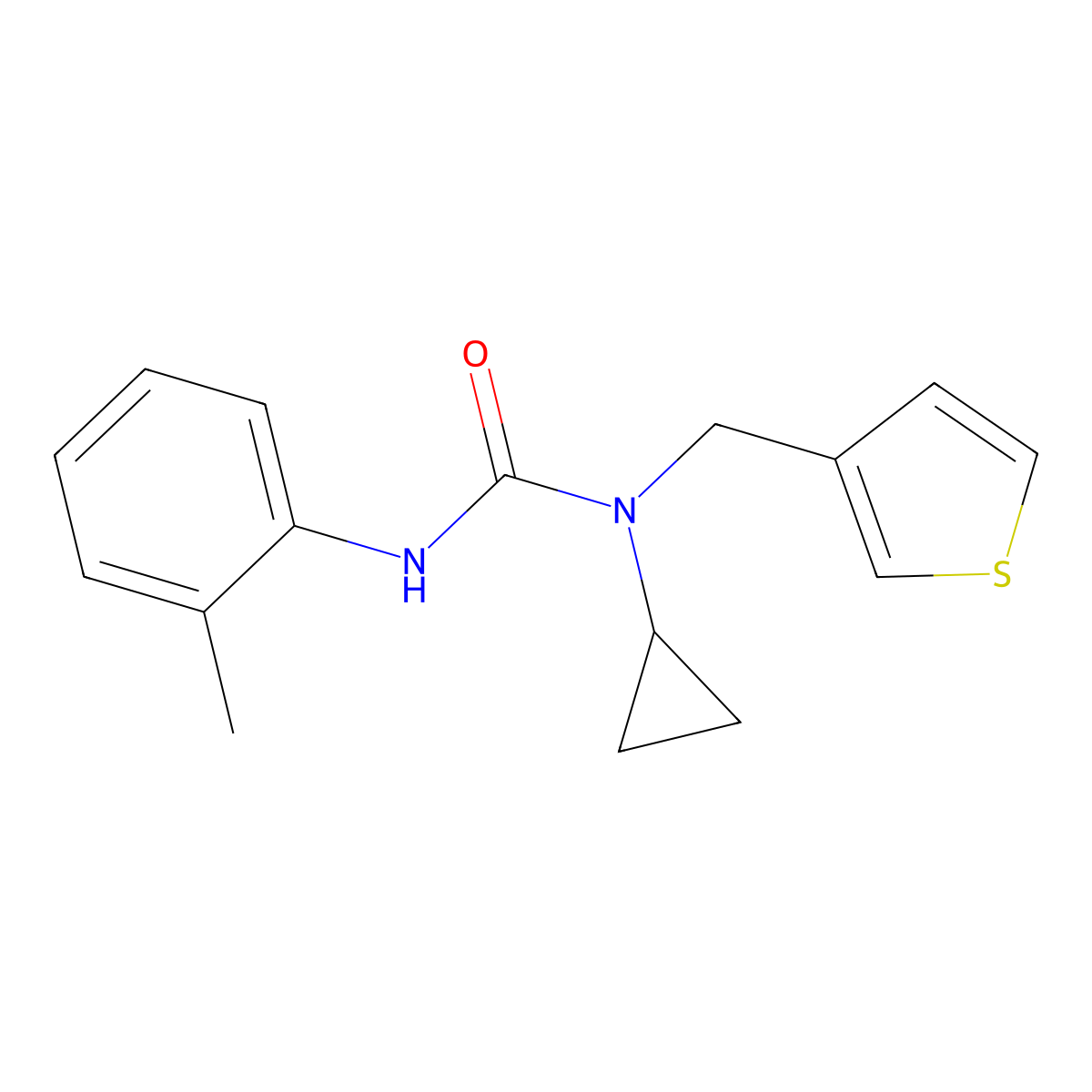 1-Cyclopropyl-1-(thiophen-3-ylmethyl)-3-(o-tolyl)urea molecular structure, CAS 1235311-82-6