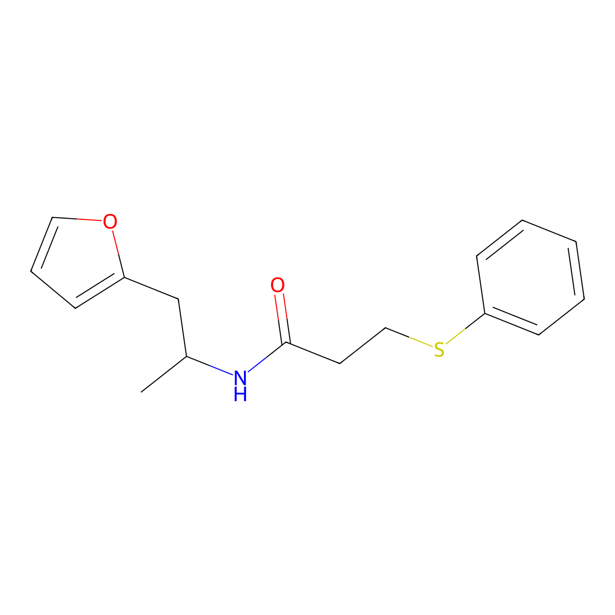 N-(1-(furan-2-yl)propan-2-yl)-3-(phenylthio)propanamide molecular structure, CAS 1235312-14-7