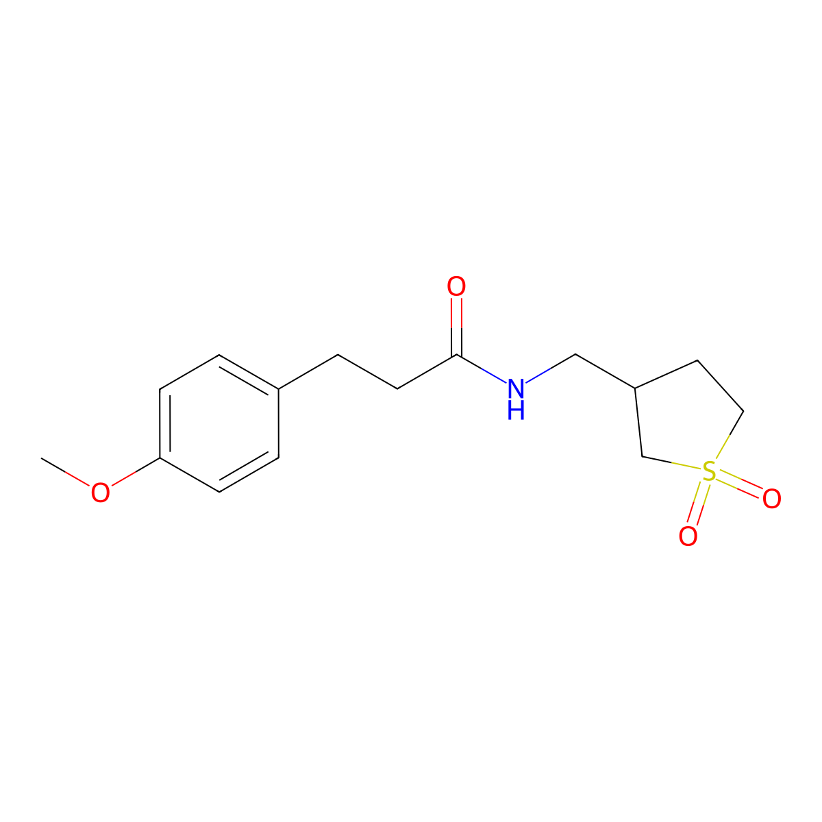 N-((1,1-dioxidotetrahydrothiophen-3-yl)methyl)-3-(4-methoxyphenyl)propanamide molecular structure, CAS 1235315-35-1