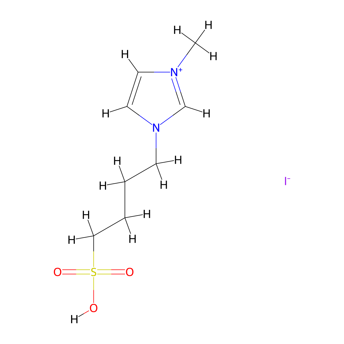 1-Methyl-3-(4-sulfobutyl)-1H-imidaZol-3-ium iodide molecular structure, CAS 1235315-94-2