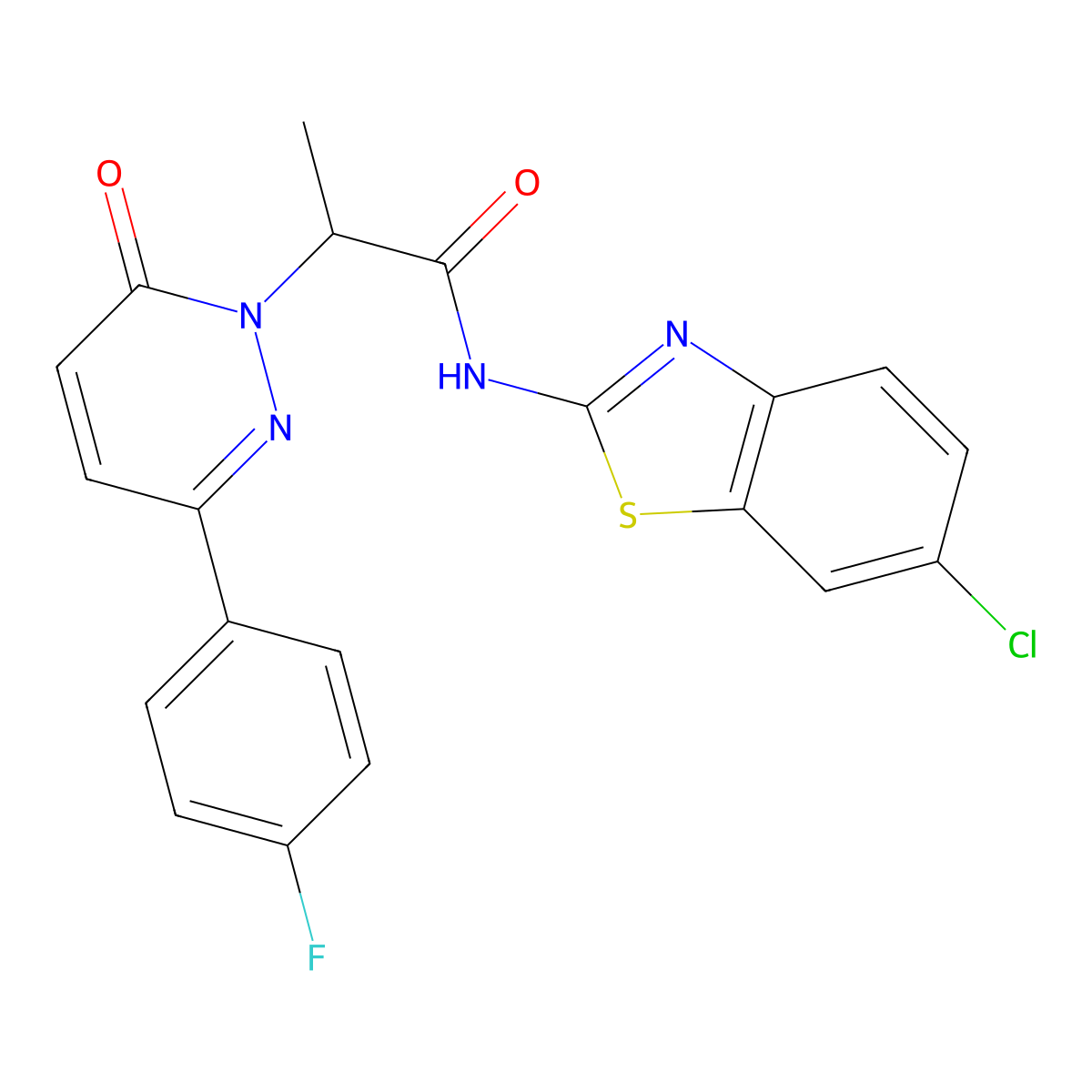 N-(6-chlorobenzo[d]thiazol-2-yl)-2-(3-(4-fluorophenyl)-6-oxopyridazin-1(6H)-yl)propanamide molecular structure, CAS 1235316-18-3
