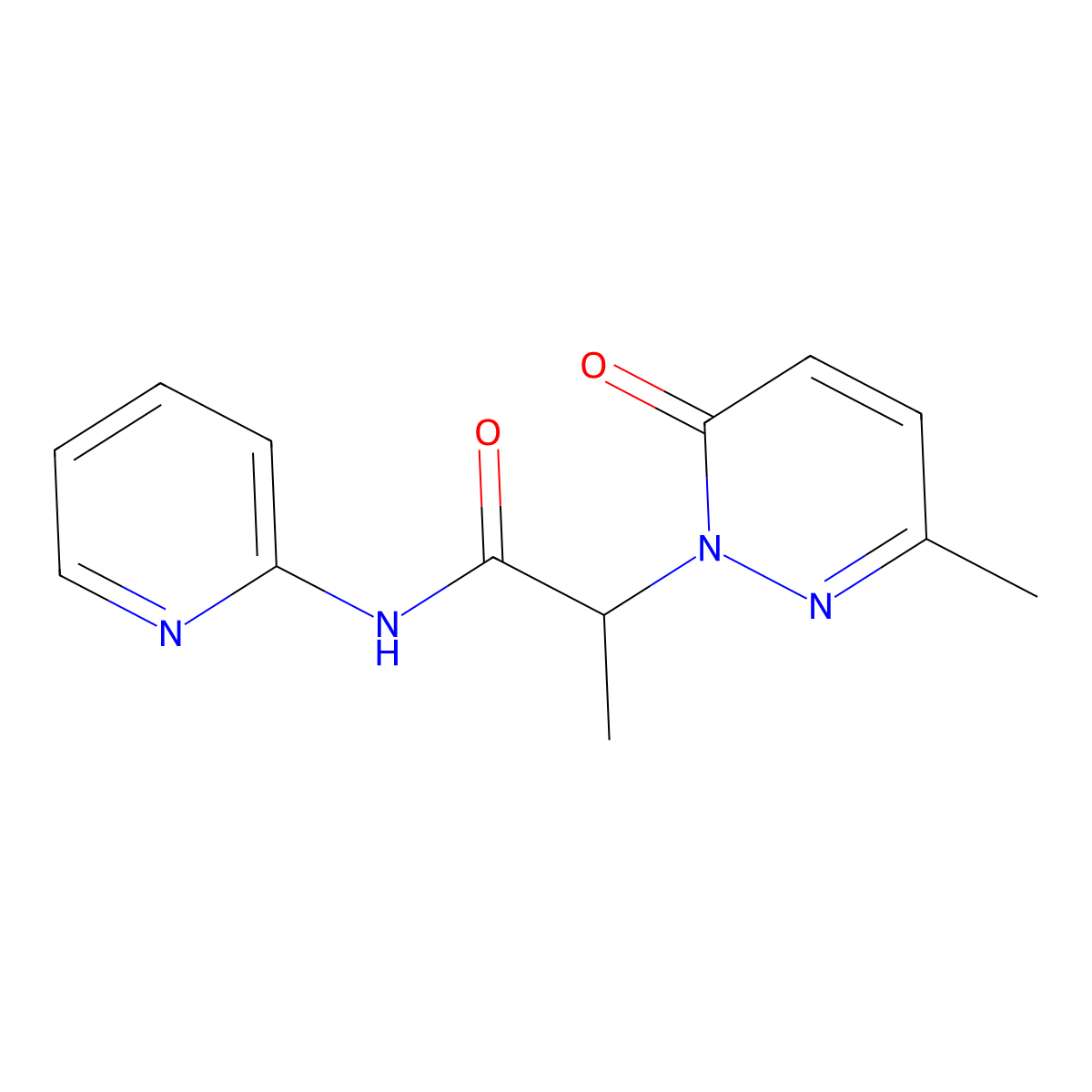 2-(3-methyl-6-oxopyridazin-1(6H)-yl)-N-(pyridin-2-yl)propanamide molecular structure, CAS 1235319-65-9