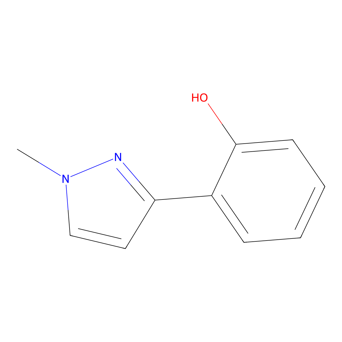 2-(1-Methyl-1H-pyrazol-3-YL)phenol molecular structure, CAS 123532-18-3
